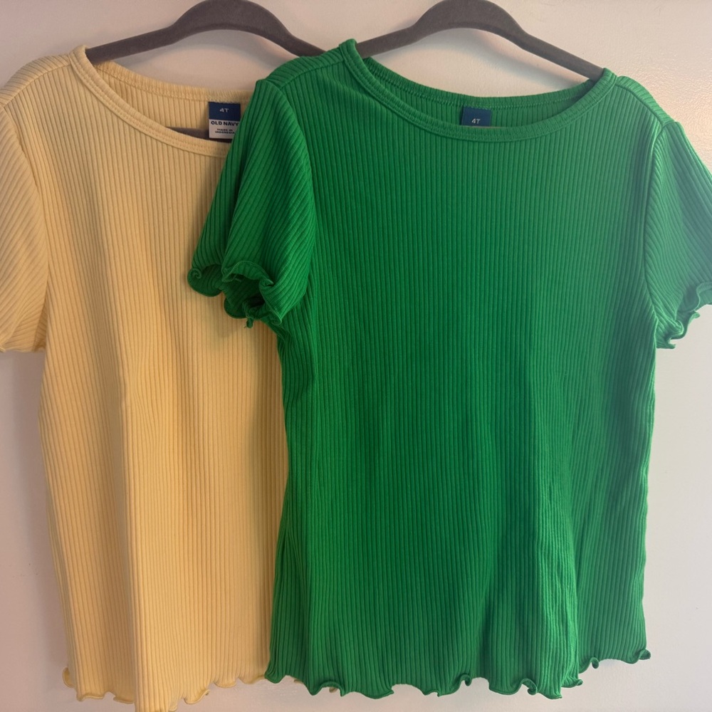 Old Navy Ribbed Short Sleeve Tops - 4T